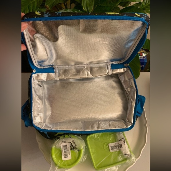 Tupperware Boys Dinasaur Lunch Bag with containers - Picture 4 of 6